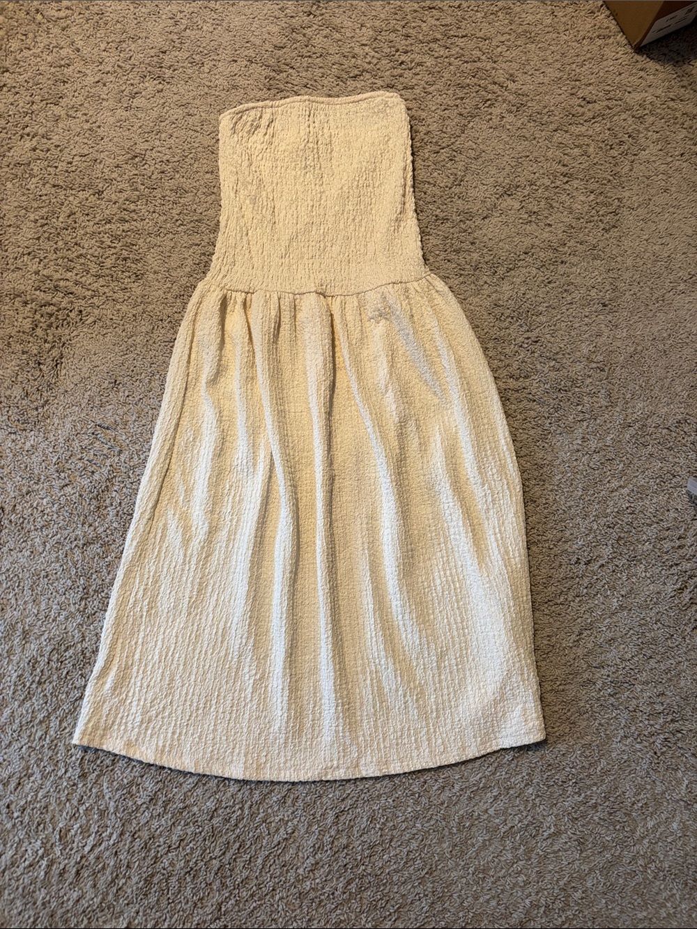 H&M Cream Strapless Maxi Dress
